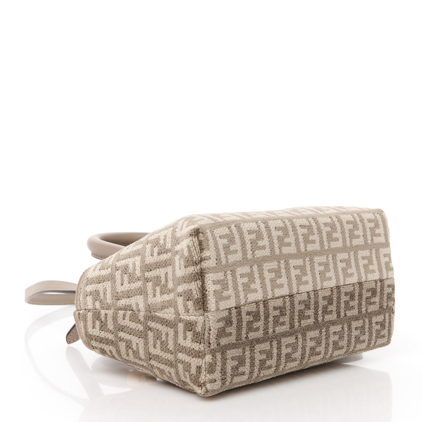 Chenille Vitello Micro FF Mini By The Way Top Handle Boston Bag Tortora Nuvola