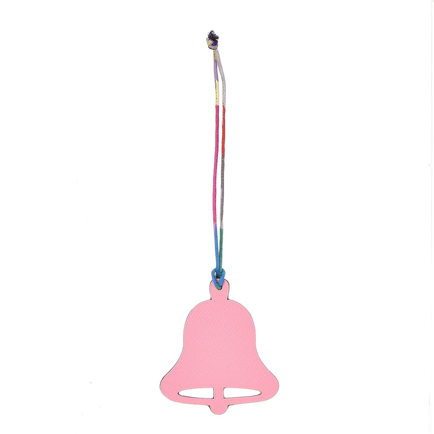 Hermes Togo Epsom Petit H Bell Bag Charm Bleu Indigo Rose Confetti 1 of 4