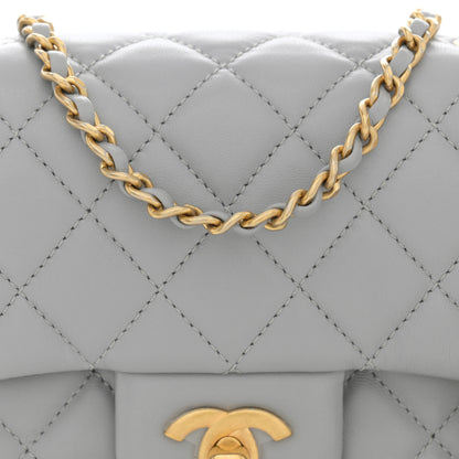 Chanel Lambskin Quilted Mini Pearl Crush Flap Light Grey 8 of 11