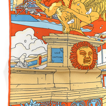 Hermes Silk La Legende Du Cheval A Plumes Scarf 90 5 of 6