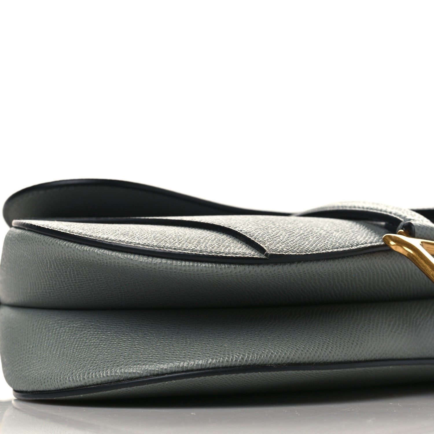 Christian Dior Grained Calfskin Saddle Bag Grey Stone 8 of 9