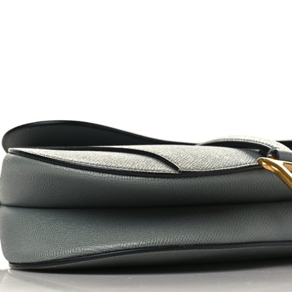 Christian Dior Grained Calfskin Saddle Bag Grey Stone 8 of 9