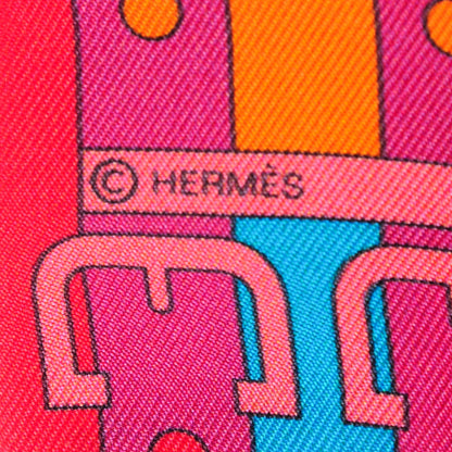 Hermes Silk Rocabar Twilly Orange Rouge Framboise 5 of 5