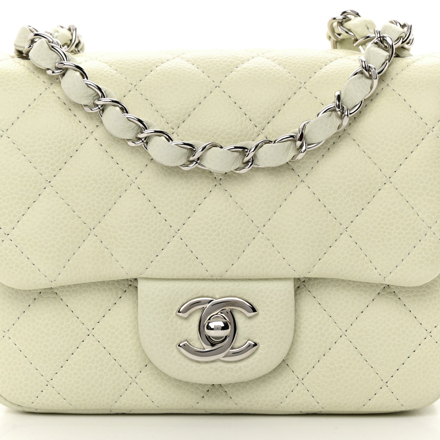 Chanel Caviar Quilted Mini Square Flap Dark White 8 of 12