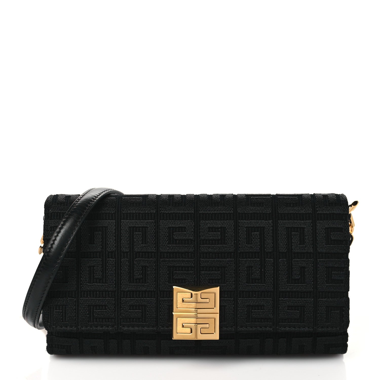 Givenchy Embroidered Canvas 4G Wallet on Chain Black 1 of 10