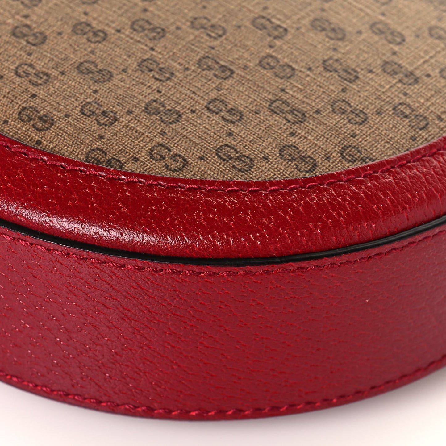 X DORAEMON Mini Vintage GG Supreme Monogram Mini Round Shoulder Bag Beige Cherry Red