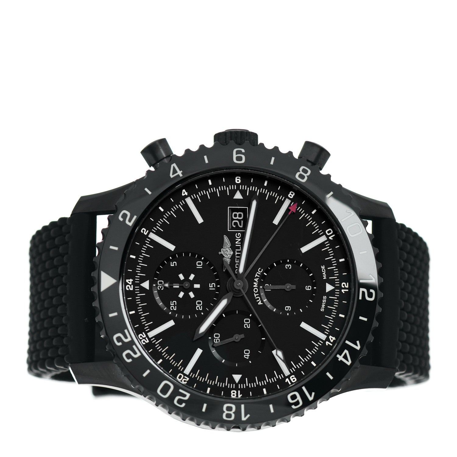 Breitling Stainless Steel Rubber 46mm Chronoliner Chronograph Automatic Watch Black M24310 2 of 4