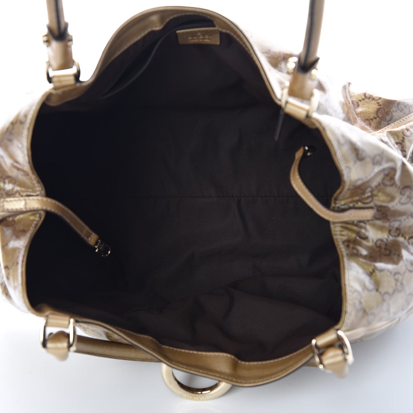 Crystal Monogram Large D Gold Hobo Gold