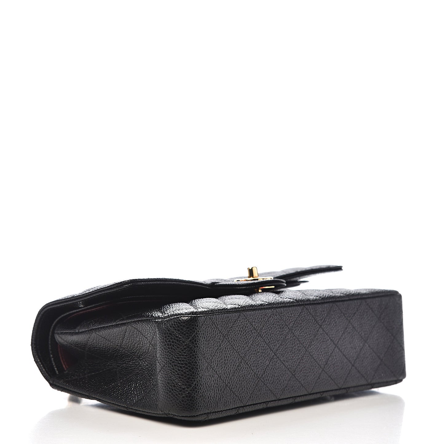 Caviar Quilted Medium Double Flap Black