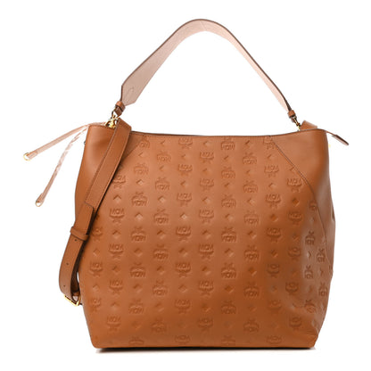MCM Calfskin Ottomar Monogram Large Klara Hobo Cognac 1 of 9