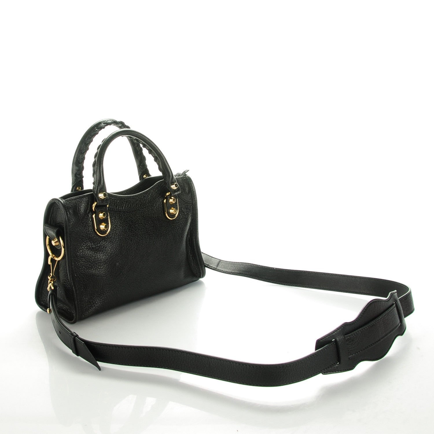 Balenciaga Chevre Gold Metallic Edge Hardware Mini City Black 2 of 7