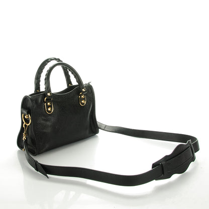 Balenciaga Chevre Gold Metallic Edge Hardware Mini City Black 2 of 7
