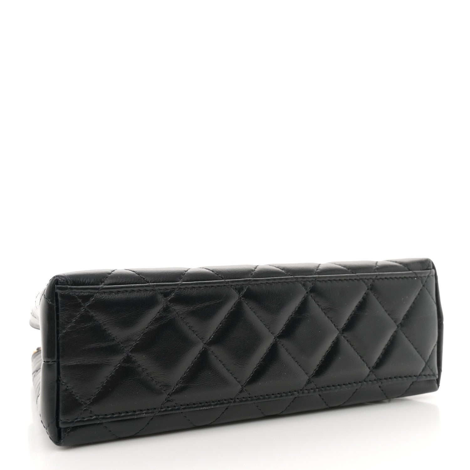 Chanel Shiny Aged Calfskin Quilted Nano Kelly Shopper Black 4 of 11