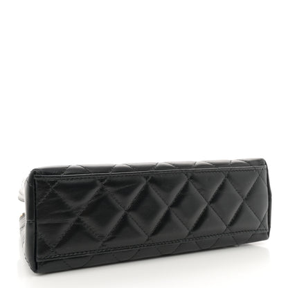 Chanel Shiny Aged Calfskin Quilted Nano Kelly Shopper Black 4 of 11