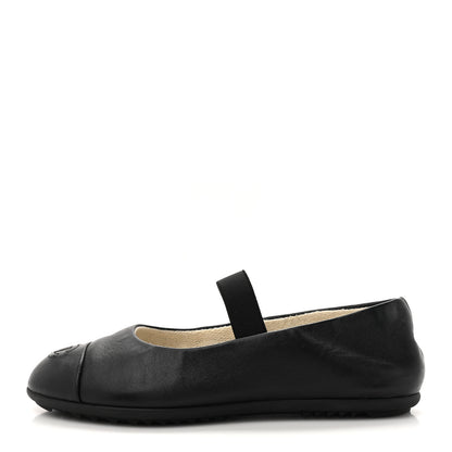 Chanel Lambskin Cap Toe CC Mary Jane Flats 37 Black 1 of 9