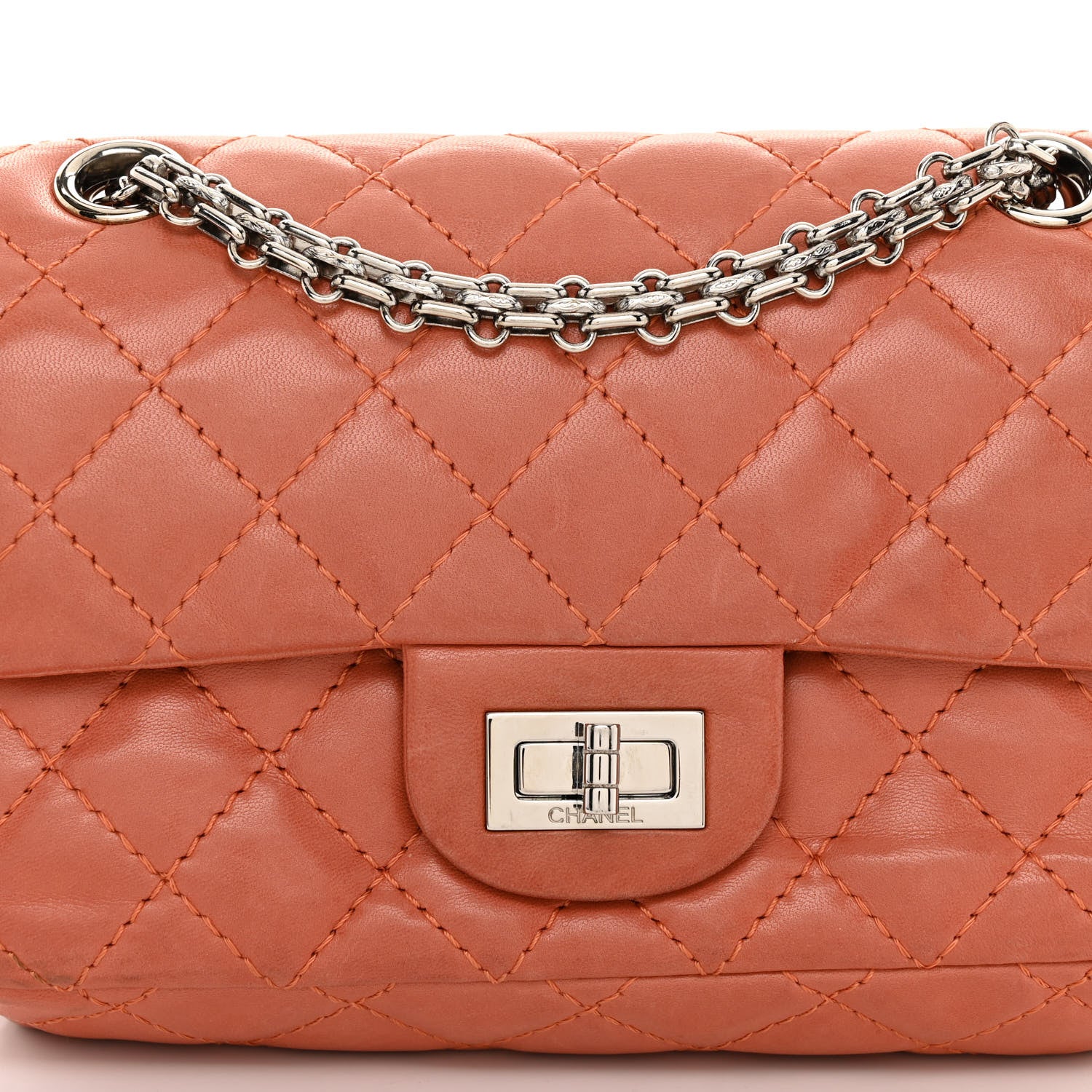 Chanel Lambskin Quilted 2.55 Reissue Mini Flap Pink 8 of 13