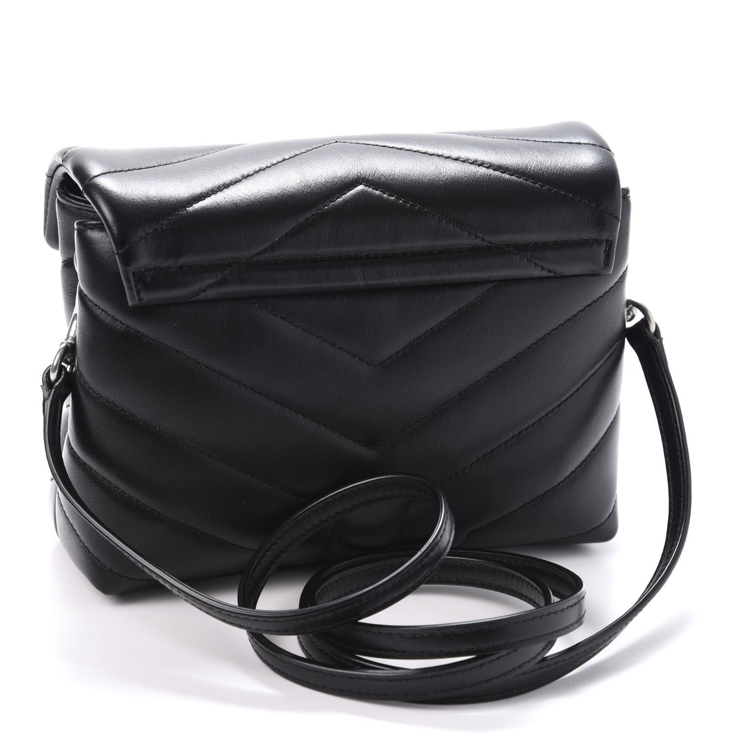 Saint Laurent Calfskin Y Quilted Monogram Toy Loulou Crossbody Bag Black 2 of 11