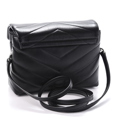 Saint Laurent Calfskin Y Quilted Monogram Toy Loulou Crossbody Bag Black 2 of 11