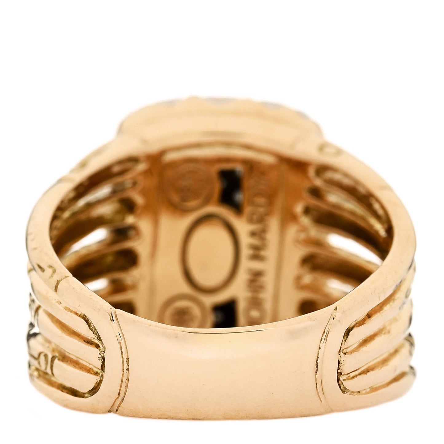 18K Yellow Gold Diamond Bamboo Five-Row Ring 51 5.75