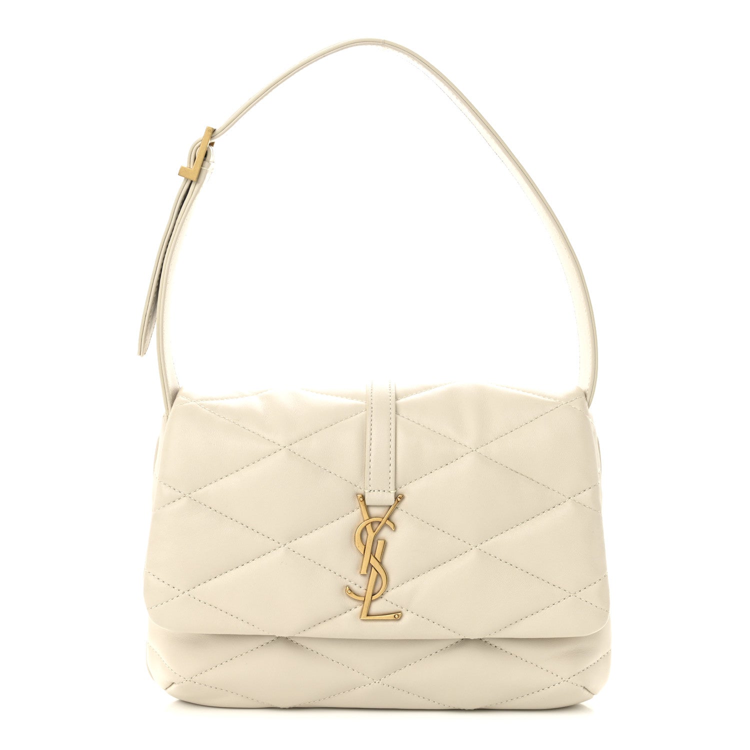 Saint Laurent Lambskin Quilted Le 57 Diamond Shoulder Bag Crema Soft 1 of 10