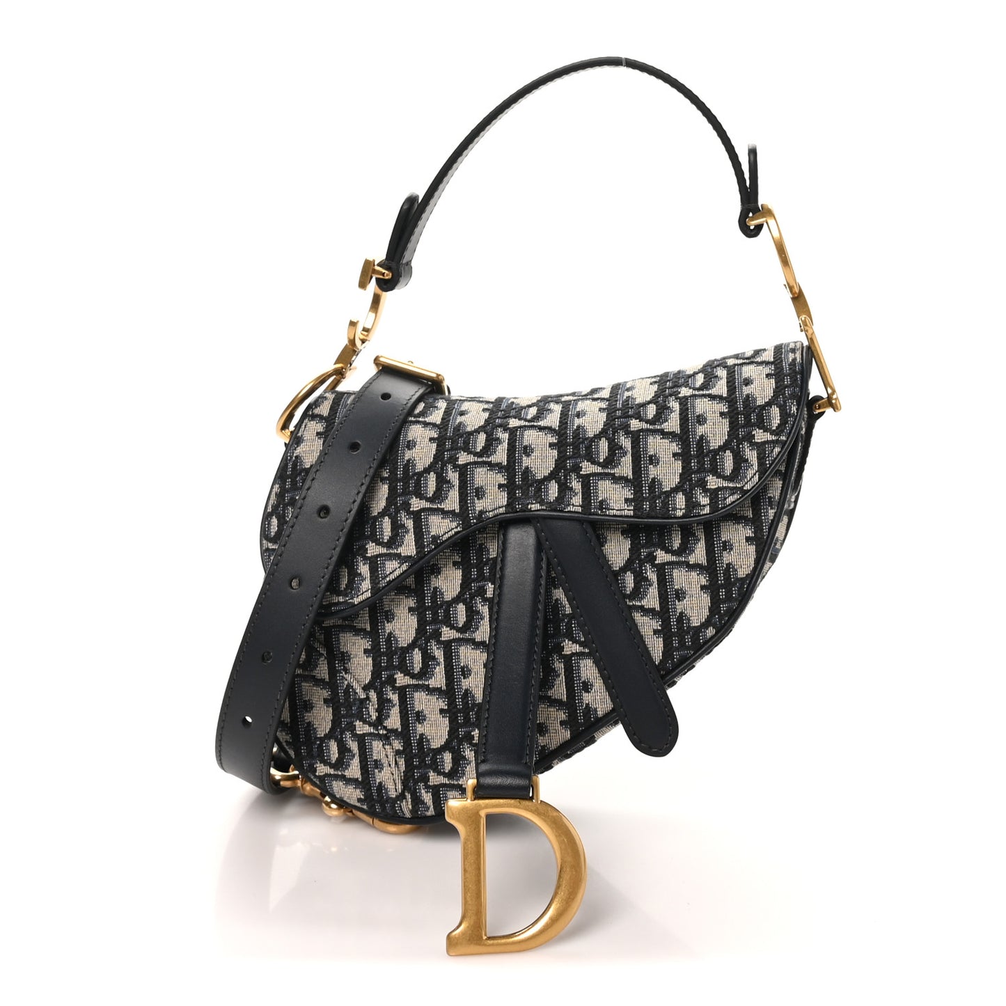 Oblique Mini Saddle Bag With Strap Blue