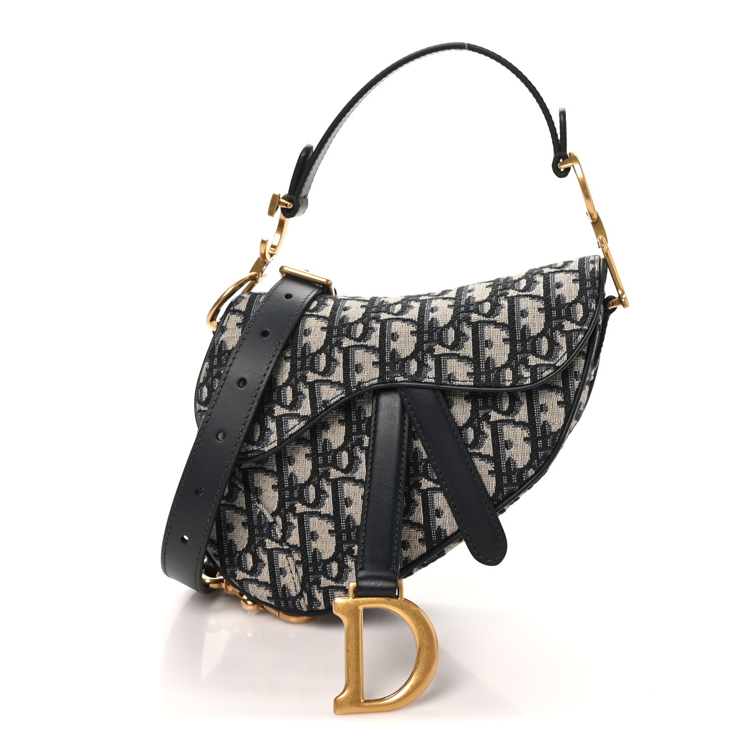 Christian Dior Oblique Mini Saddle Bag With Strap Blue 1 of 10