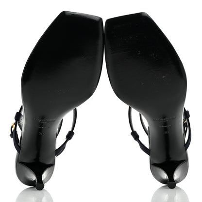 Saint Laurent Crepe Satin Cassandra 60 Sandals 39 Patriot Navy 5 of 9