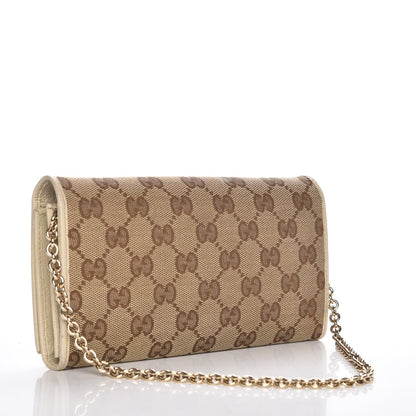 Gucci Monogram Metal Bar Chain Wallet Beige 3 of 8