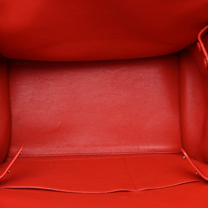 Celine Drummed Calfskin Suede Double Zip Trapeze Vermillion 5 of 19