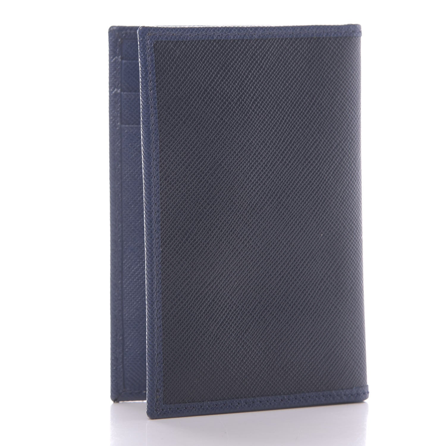 Prada Saffiano Bi-Fold Card Holder Baltico Bleuette 3 of 9