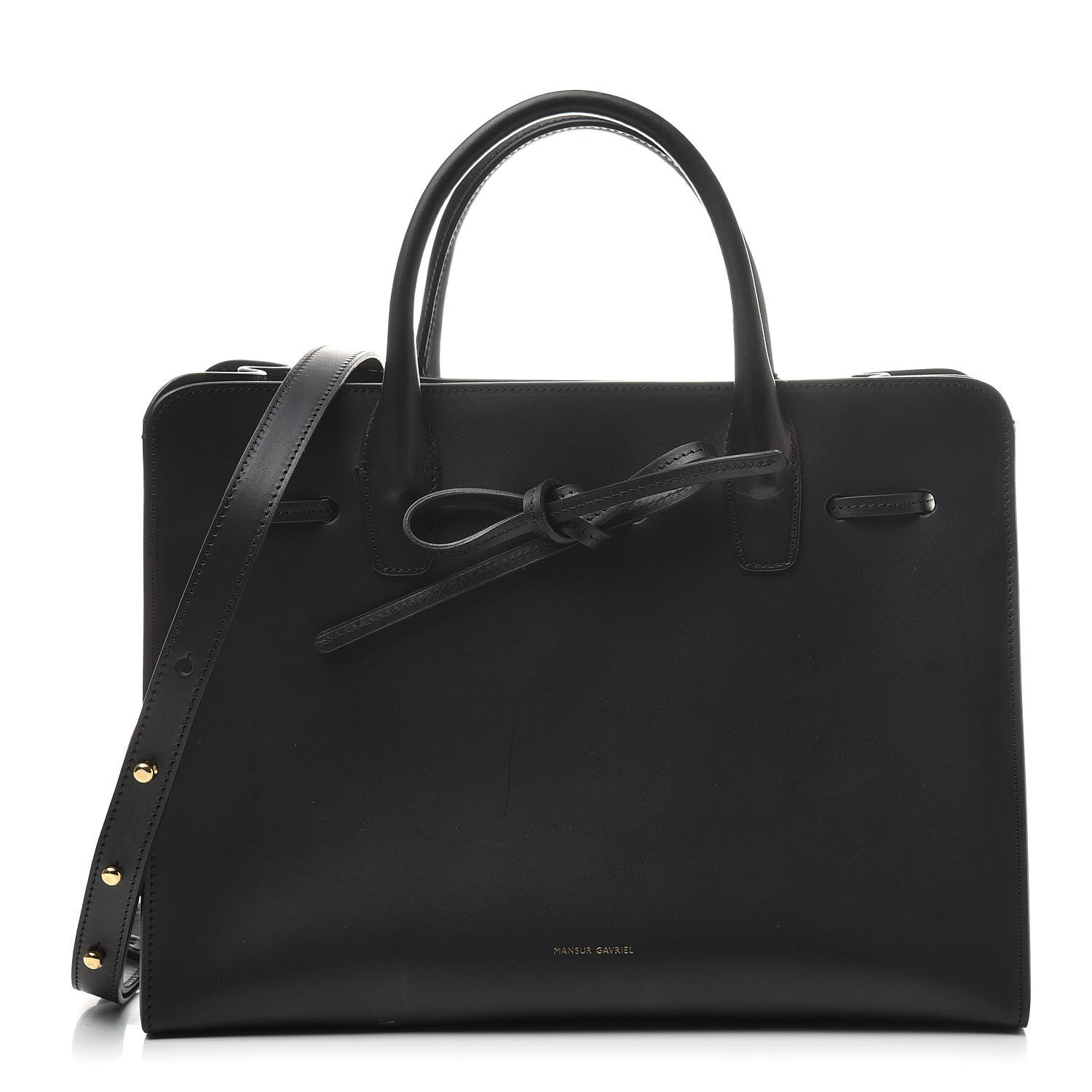 Mansur Gavriel Vegetable Tanned Calfskin Sun Bag Black 1 of 13
