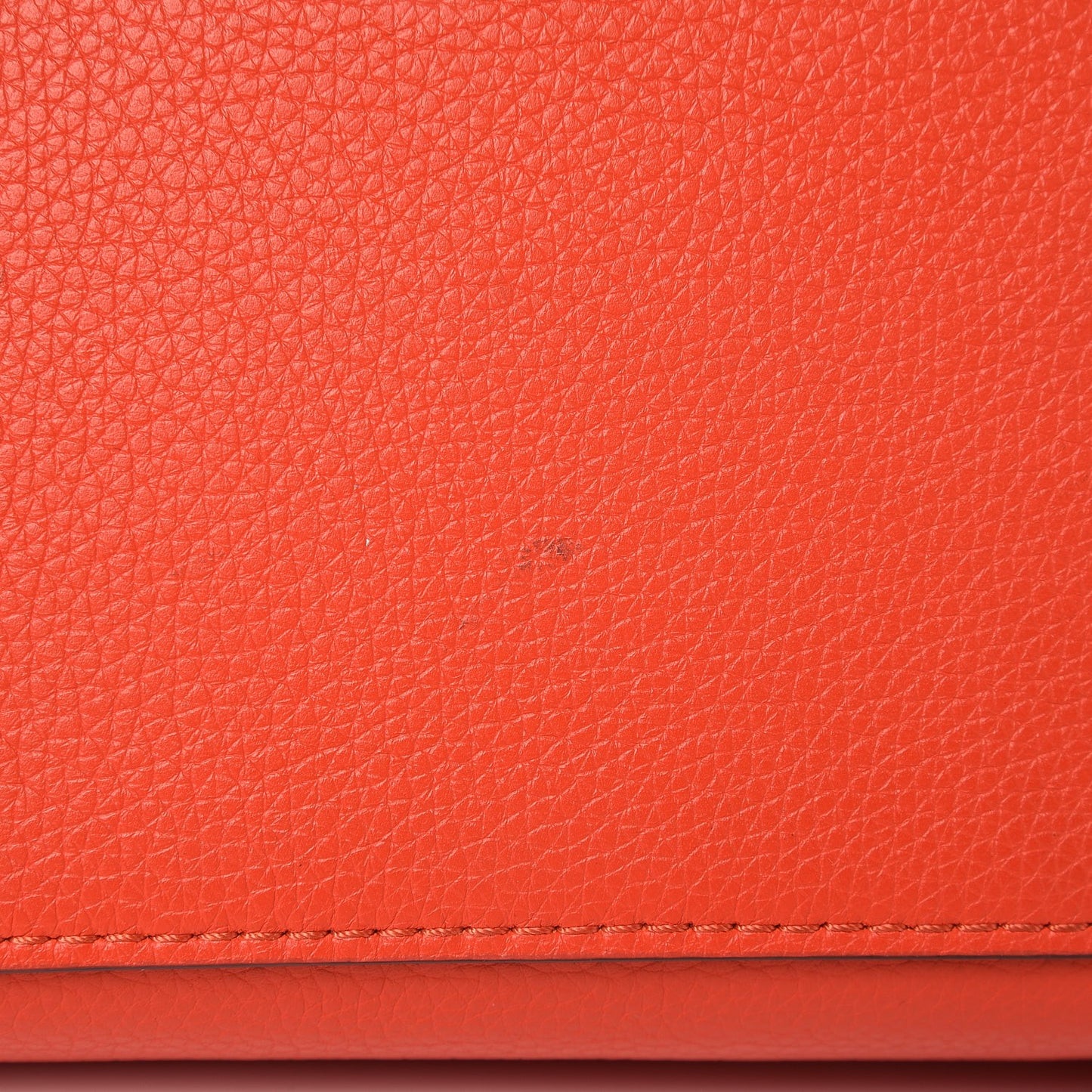 Drummed Calfskin Micro Luggage Vermillion