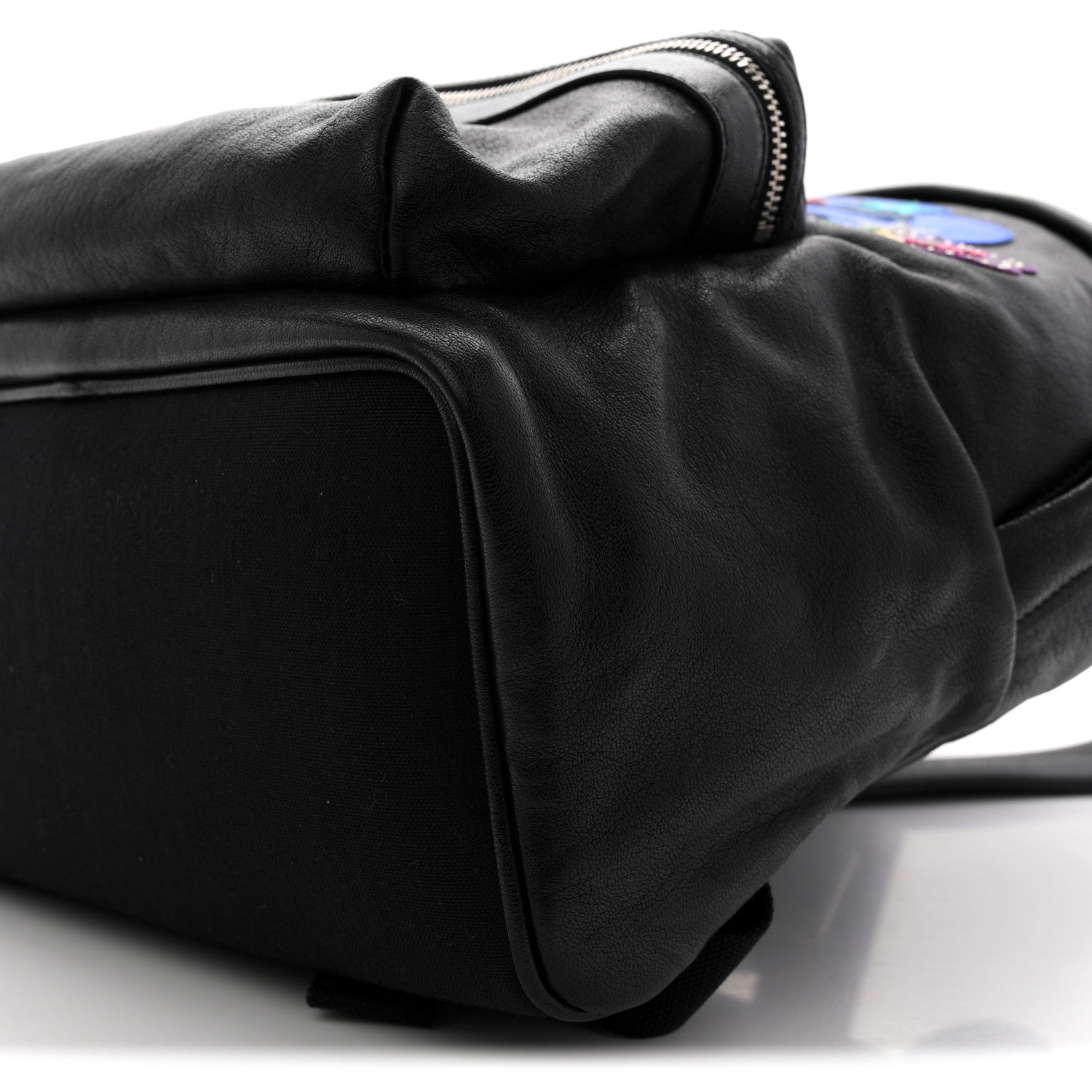 Saint Laurent Sheepskin Love Appliqué Mini City Backpack Black 9 of 10