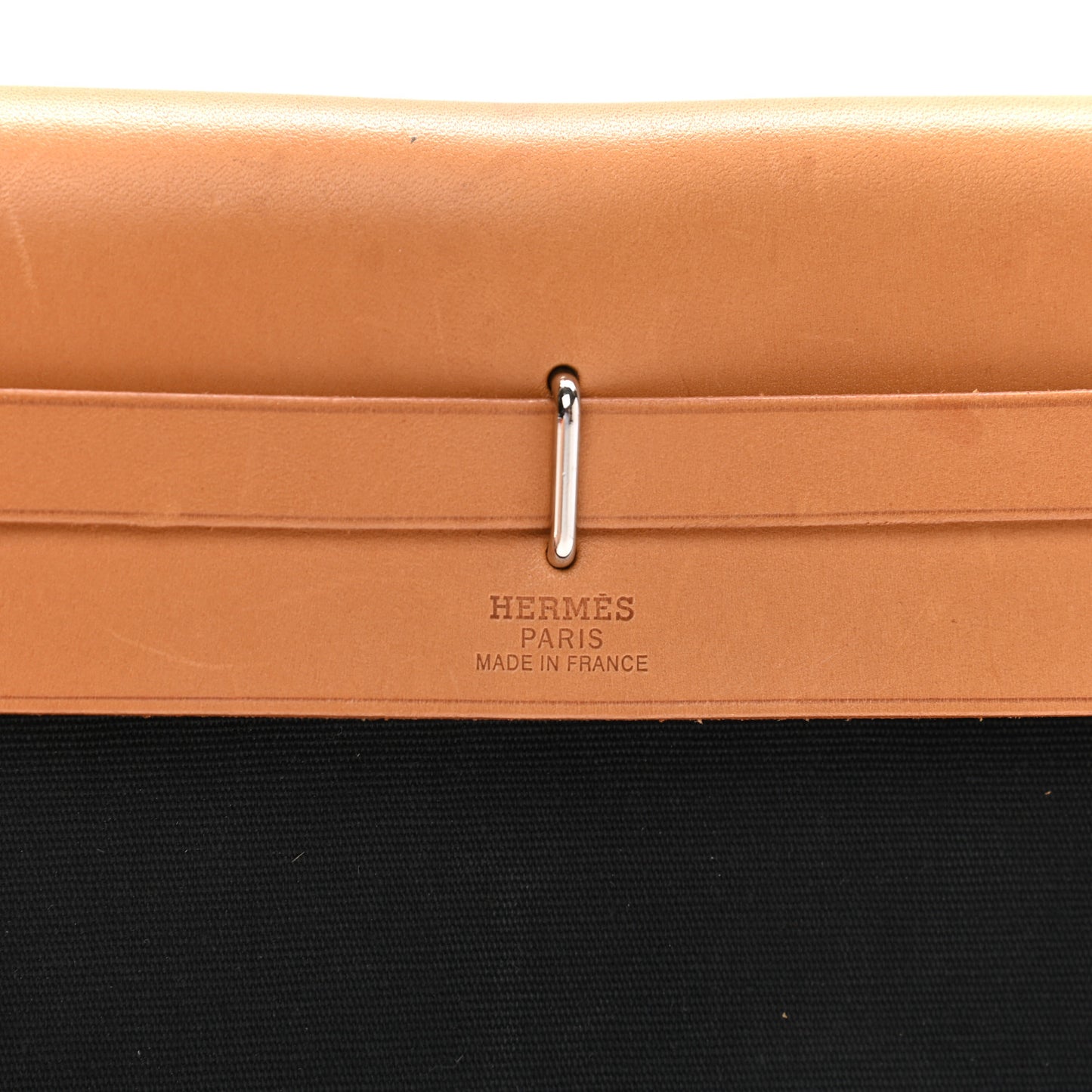 Toile Vache Calfskin Herbag Clutch Natural Black
