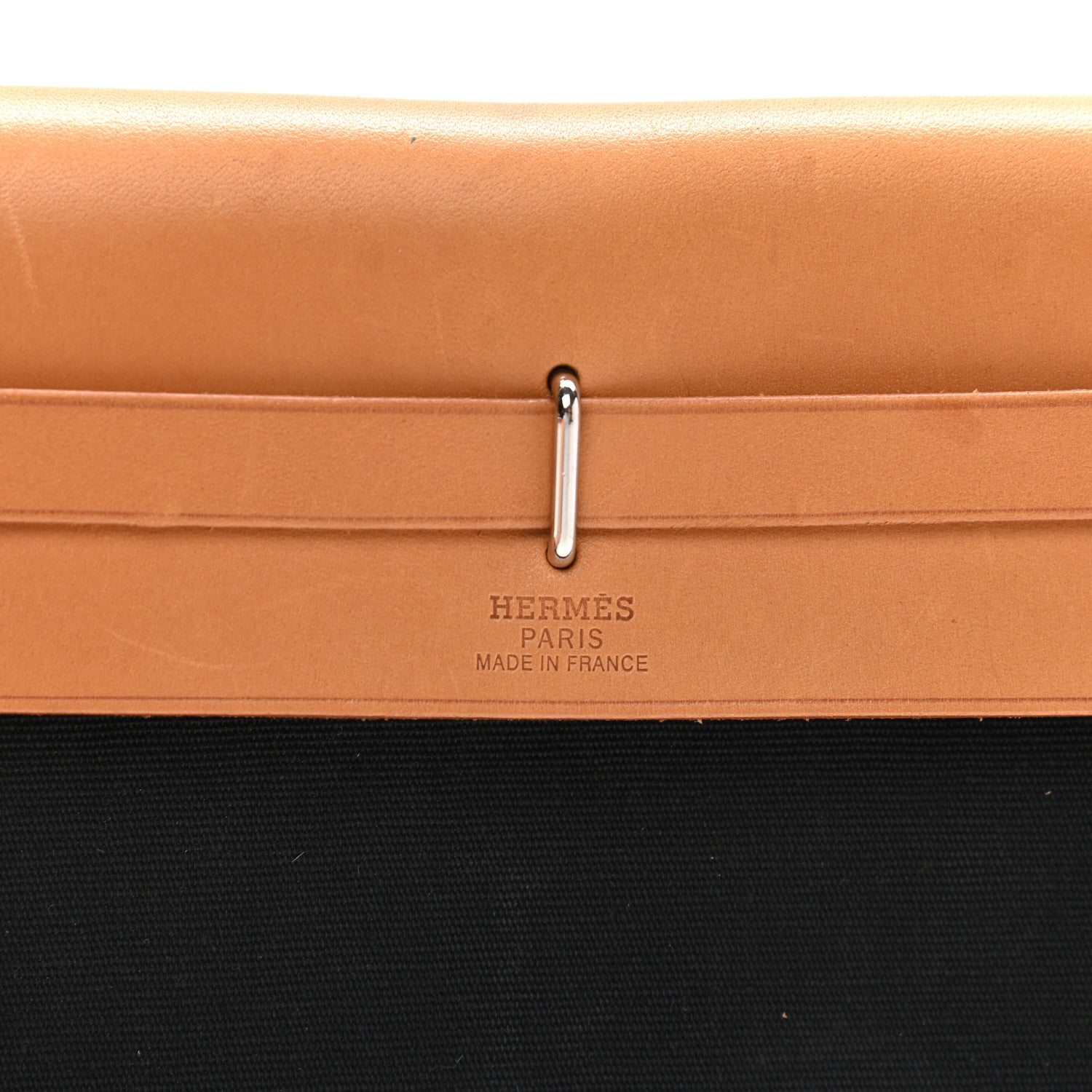 Hermes Toile Vache Calfskin Herbag Clutch Natural Black 7 of 25