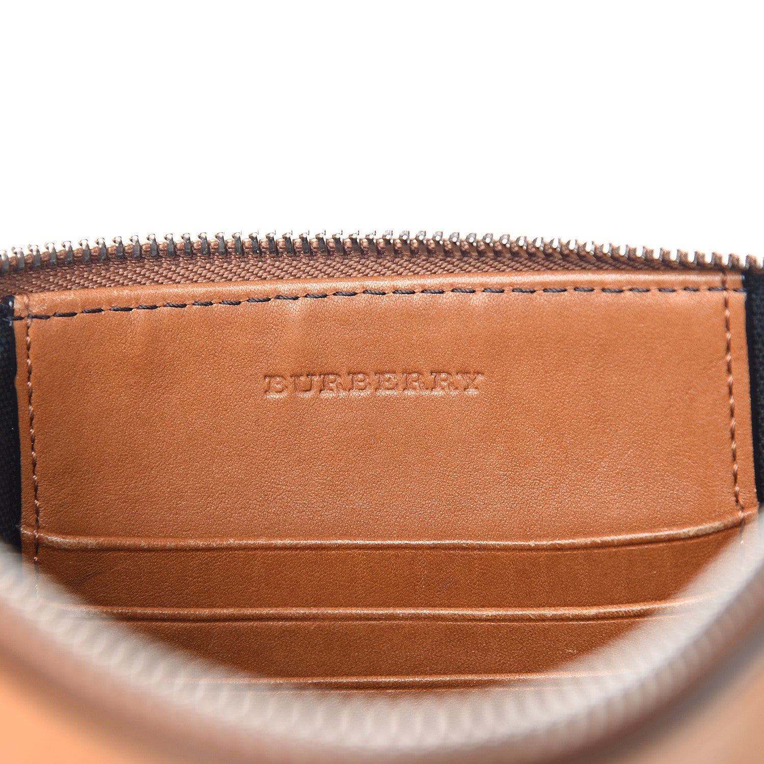 Burberry Mega Check Peyton Crossbody Clutch Bag Saddle Brown 5 of 11