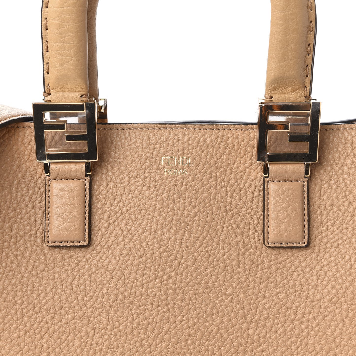 Cuoio Romano Selleria Medium FF Tote Miele Scuro