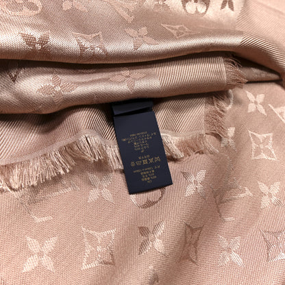 Louis Vuitton Silk Wool Monogram Shawl Rose 4 of 4