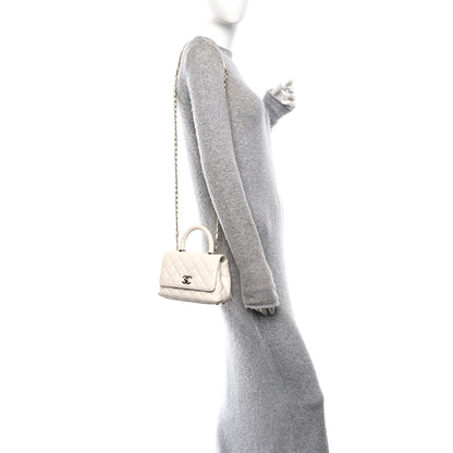 Chanel Caviar Quilted Extra Mini Coco Handle Flap White 2 of 10