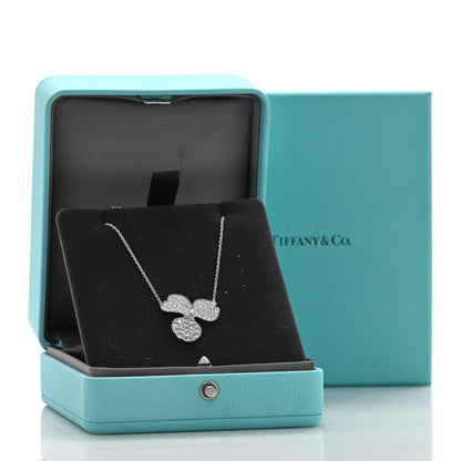 Tiffany Platinum Diamond Large Paper Flowers Pave Pendant Necklace 5 of 5
