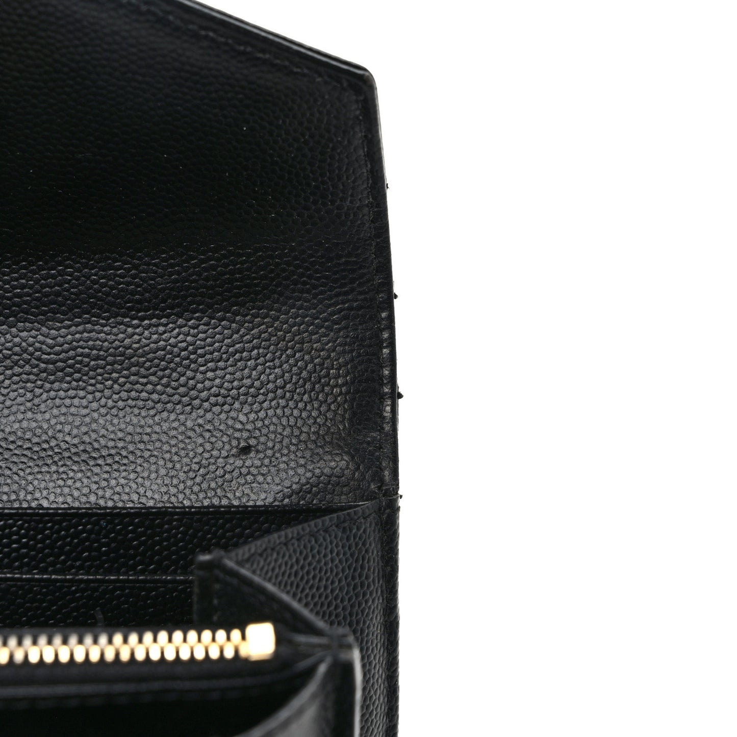 Grain De Poudre Matelasse Chevron Monogram Flap Wallet Black