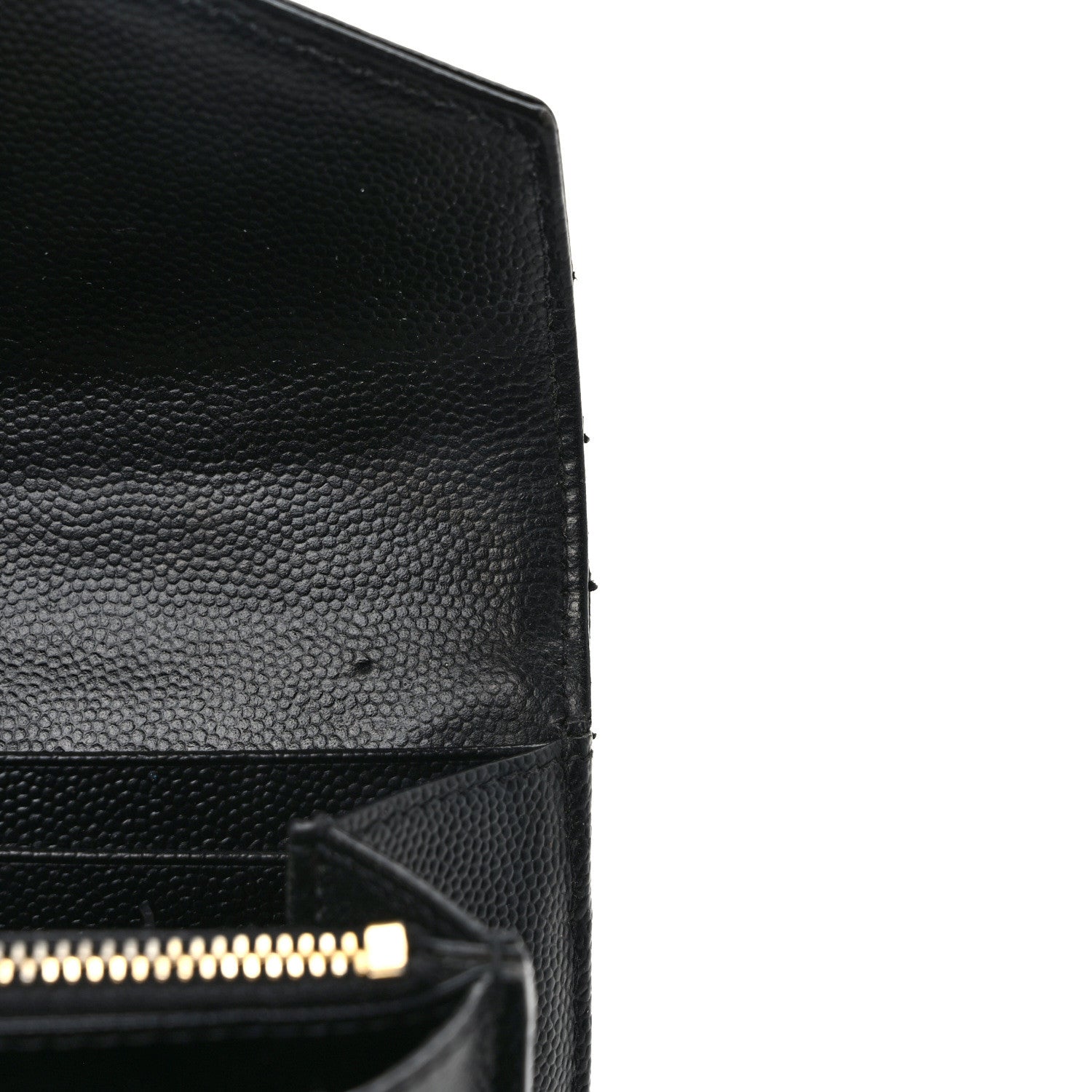 Saint Laurent Grain De Poudre Matelasse Chevron Monogram Flap Wallet Black 10 of 10
