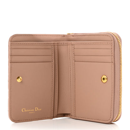 Christian Dior Grained Calfskin Supple Cannage Caro Scarlet Zipped Wallet Rose Des Vents 5 of 7