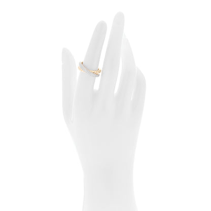 David Yurman 18K Yellow Gold Diamond 7.4mm Crossover Two Row Ring 53 6.25 2 of 4