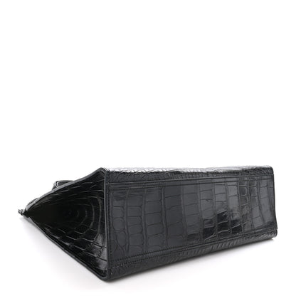 Gucci Crocodile Medium GG Marmont Top Handle Bag Black 4 of 12