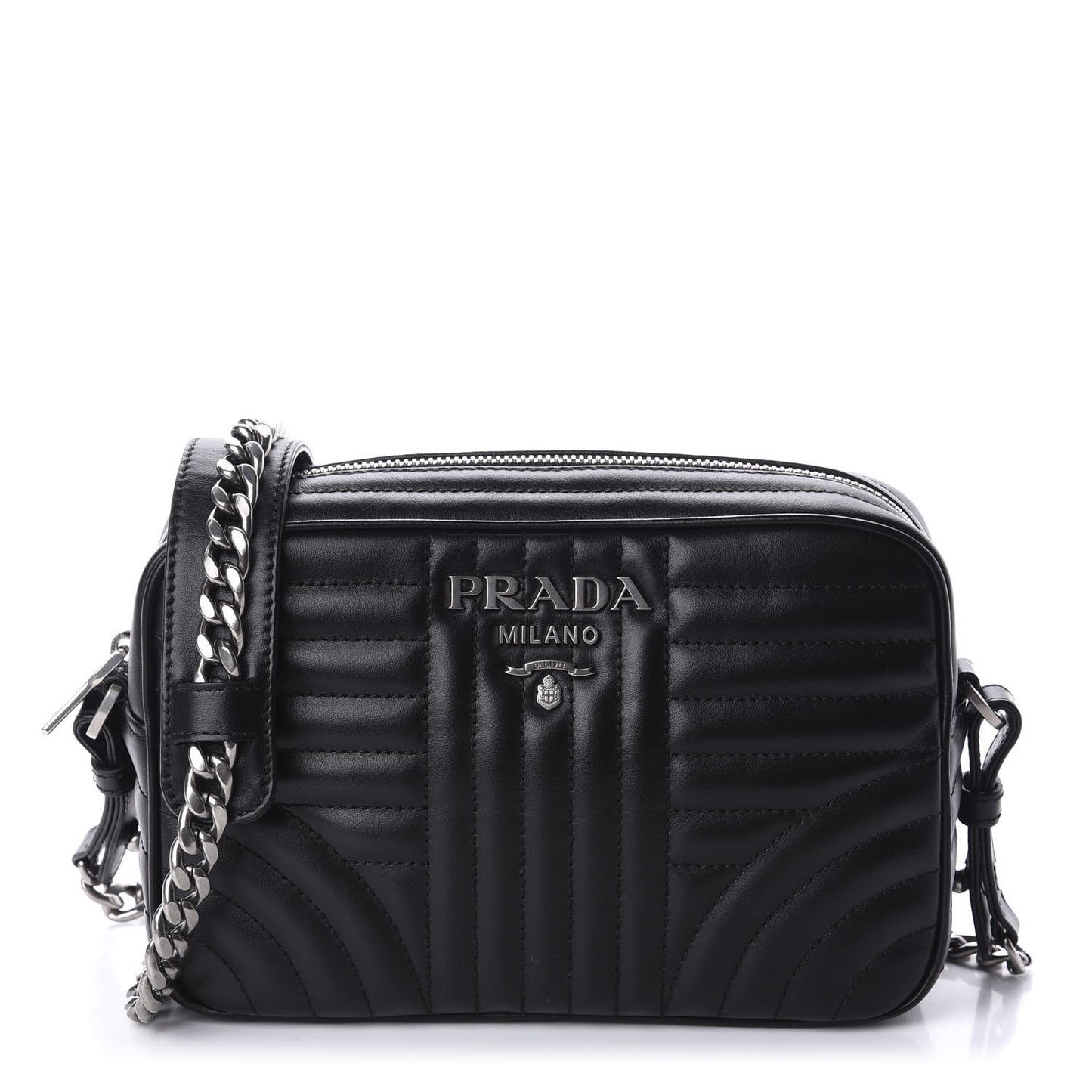 Soft Calfskin Diagramme Crossbody Bag Black