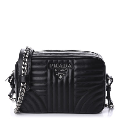 Prada Soft Calfskin Diagramme Crossbody Bag Black 1 of 9
