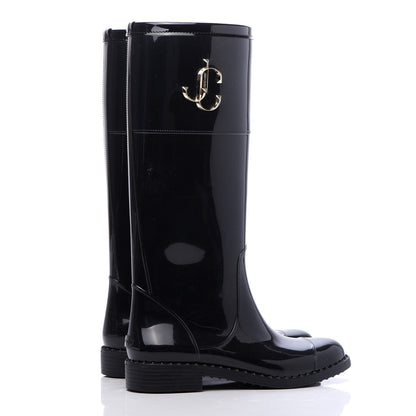 Jimmy Choo TPU Edith Rain Boots 38 Black 4 of 8