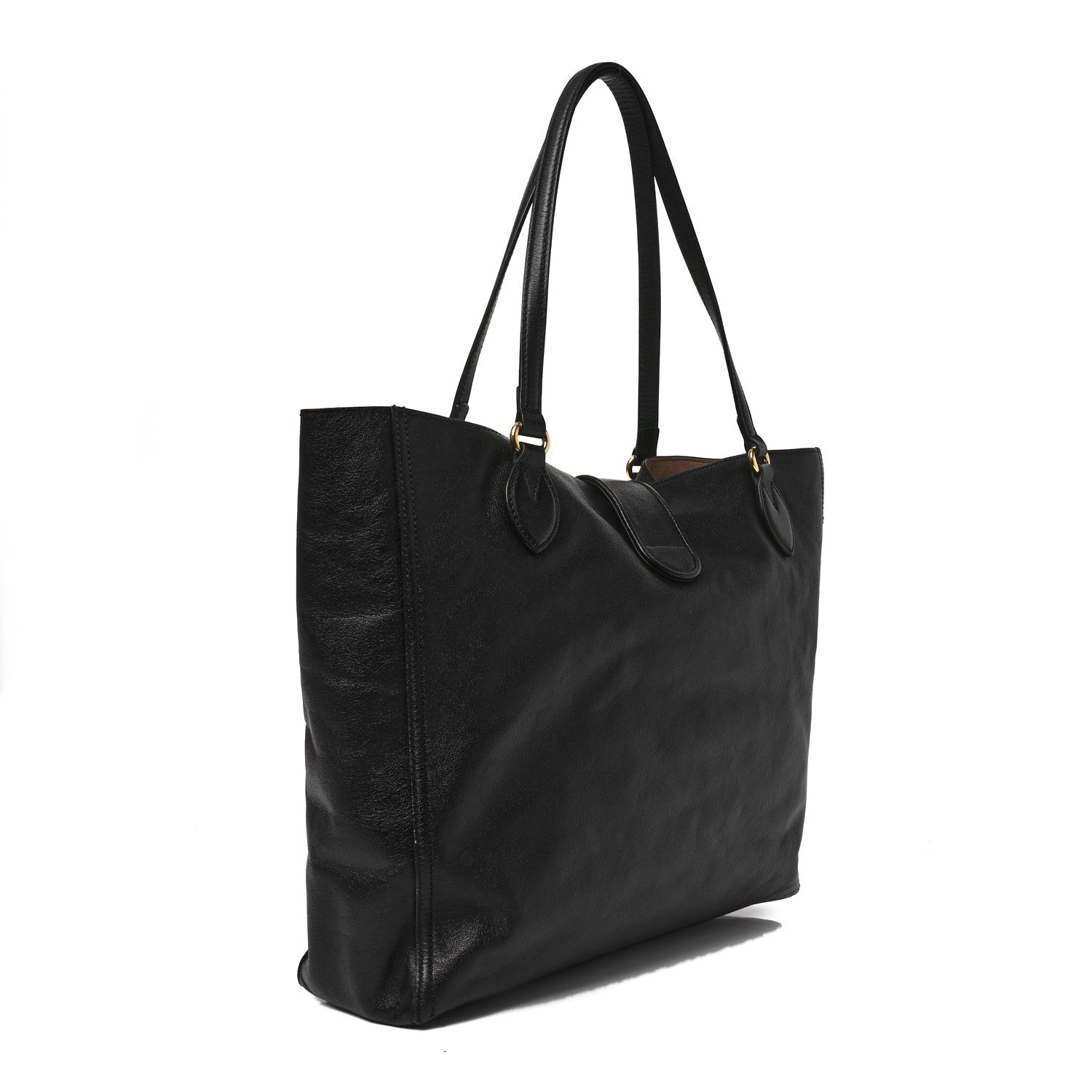 Gucci New Sakai Calfskin Lux Medium Dahlia Tote Black 1794548