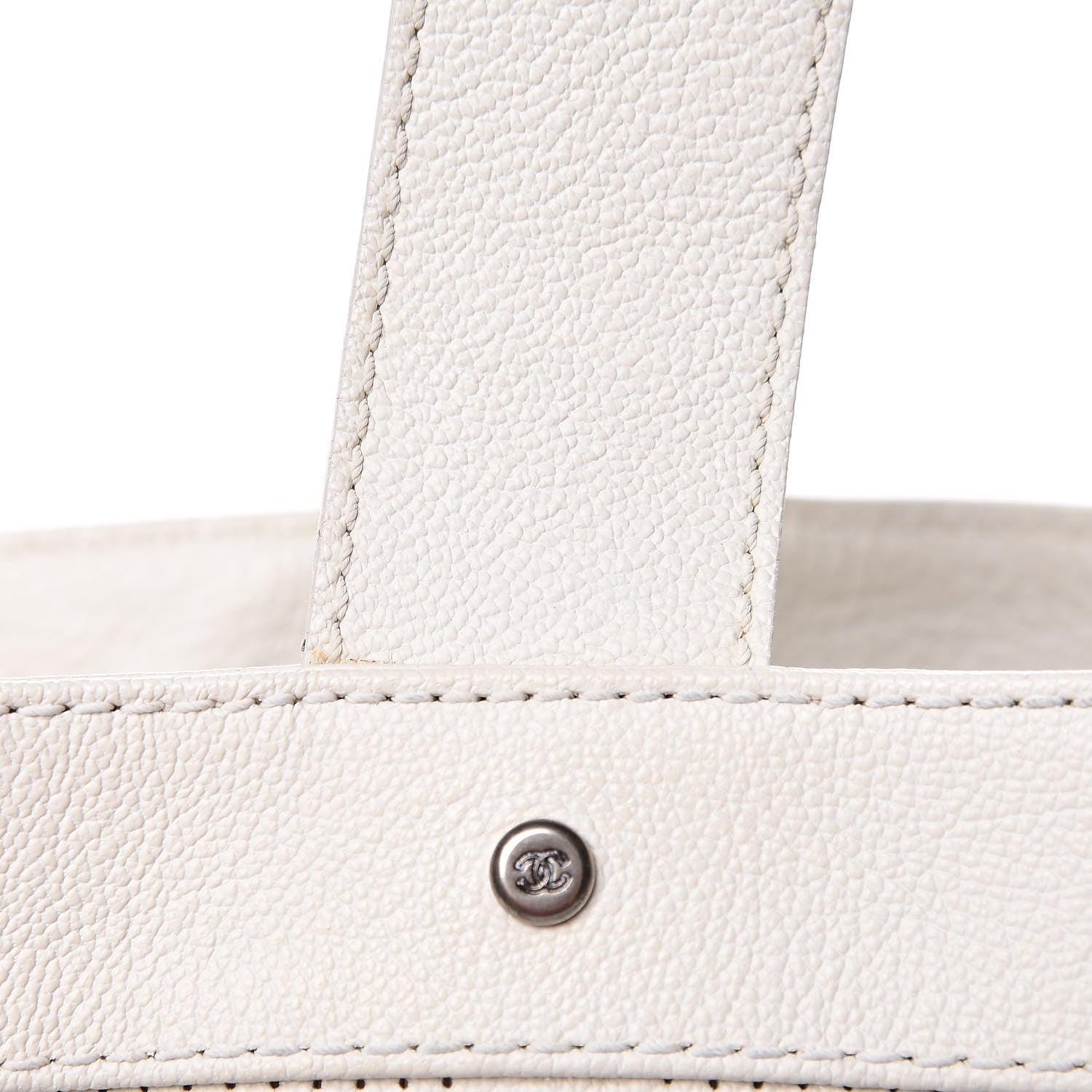 Chanel Goatskin Perforated Large CC Tote White 18 of 29